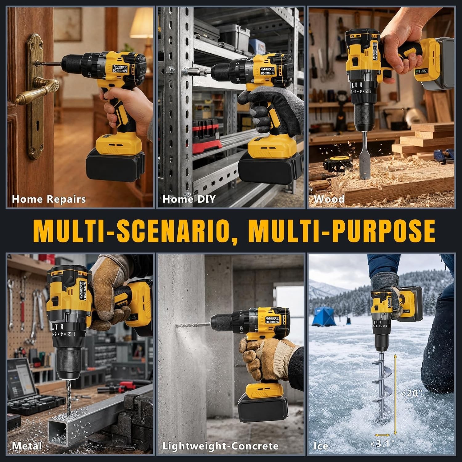 Powerful 20V Brushless Cordless Hammer Drill – Perfect for Renovations & Repairs