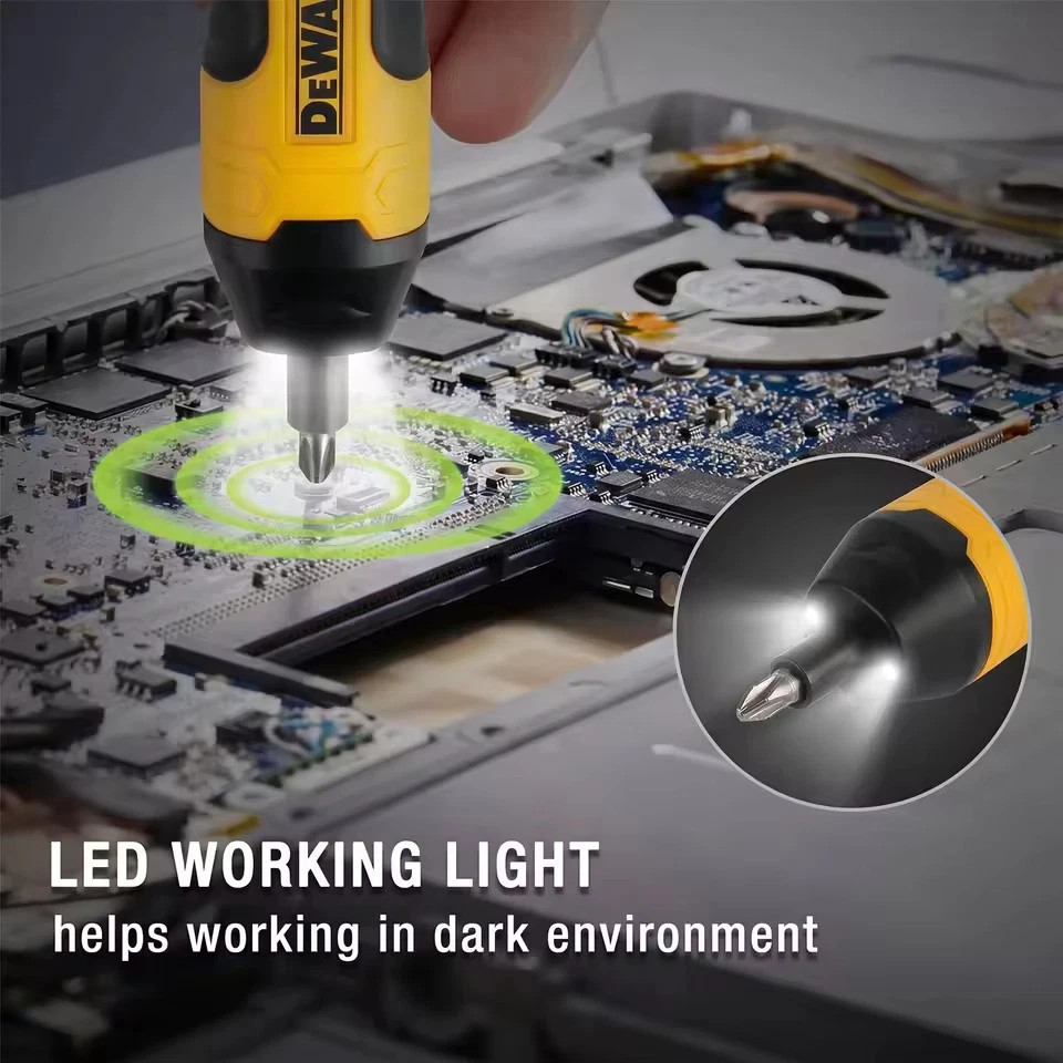 New DEWALT Cordless Electric Screwdriver 1300mAh USB Rechargeable Free Shipping