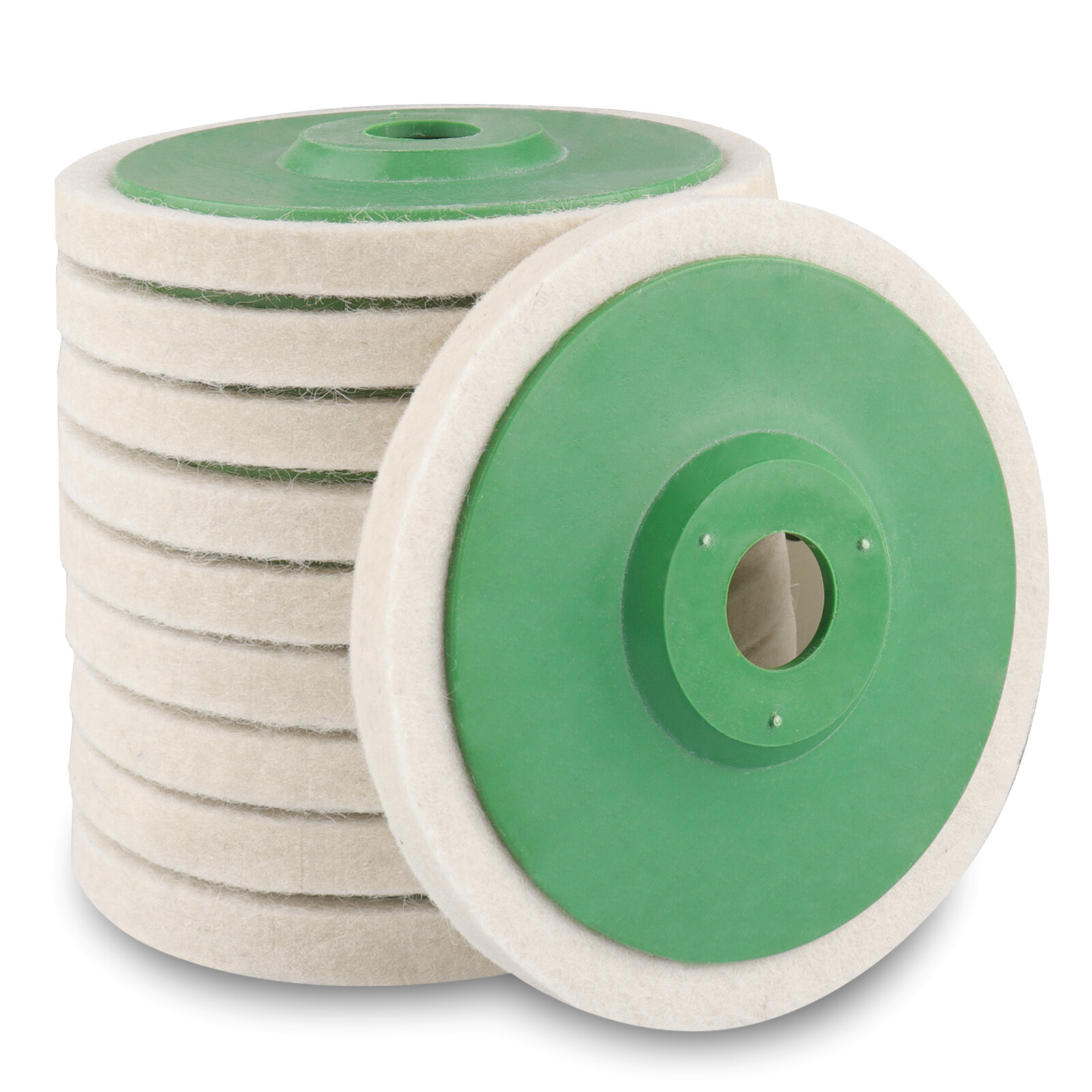 10 Pack 4&Prime; Wool Polishing Discs for Angle Grinder Finishing Wheel Buffing Pads