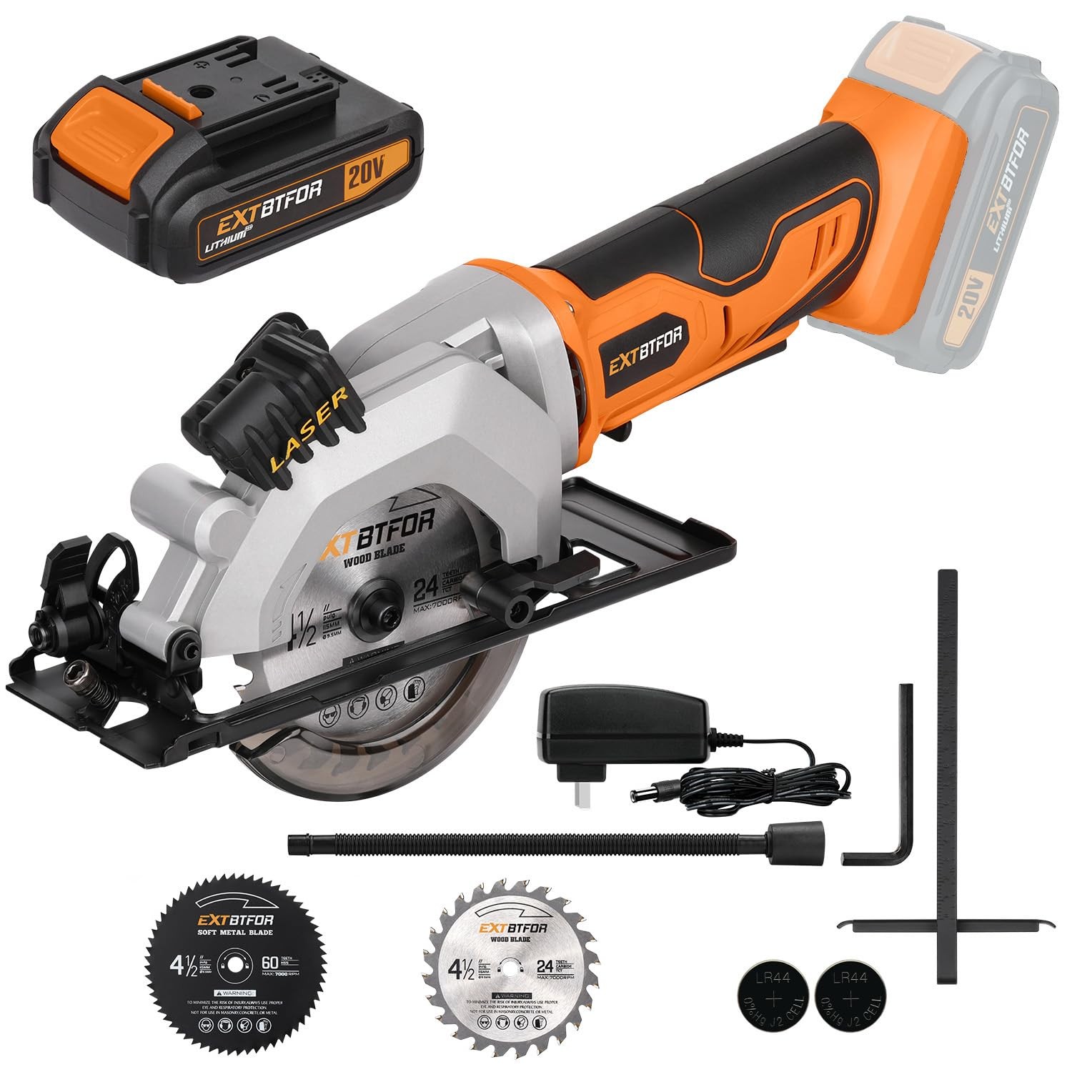 Extbtfor Circular Saw,4-1/2&Prime; Mini Circular Saw Cordless with 2.0A Battery, Po…