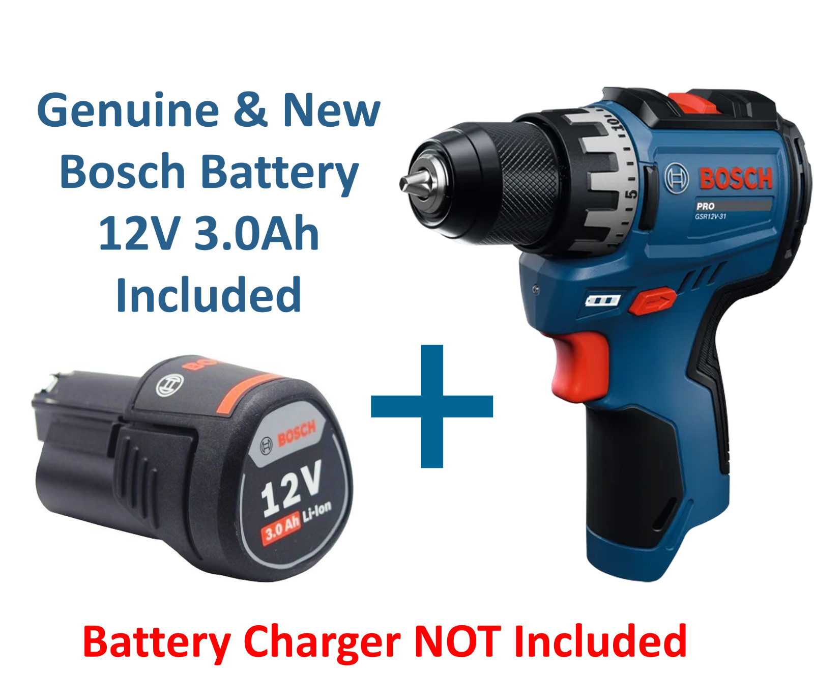 Bosch Professional Cordless Drill Driver GSR 12V-31 Battery-Included (12V 3.0Ah)