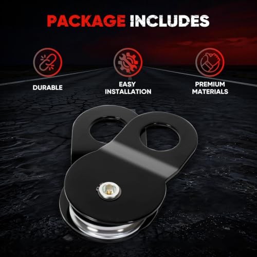 10ton 2,2000 LBS Winch Snatch Block, Towing Pulley System with Black
