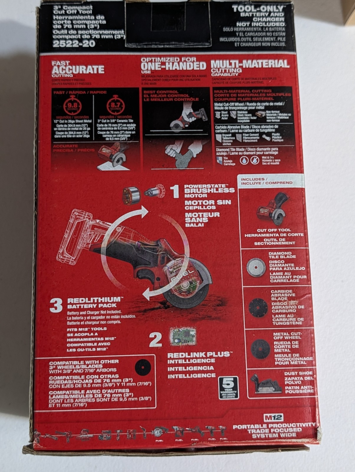Milwaukee 2522-20 M12 Fuel 3&Prime; Compact Cut Off Tool/Circular Saw *NEW in Box*