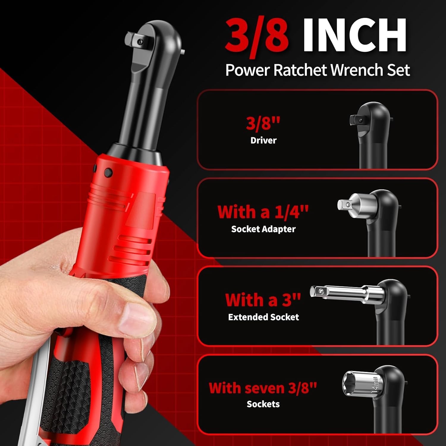 Fullyea Electric Ratchet Wrench Set – 40 ft-lbs Torque, 16.8V Cordless Power