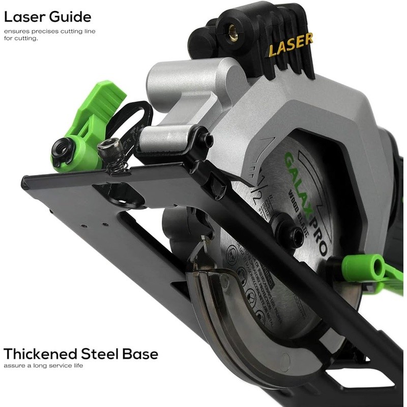 4.5 Inch Mini Circular Saw 3400RPM Battery Powered Laser Guide 2 Blades New