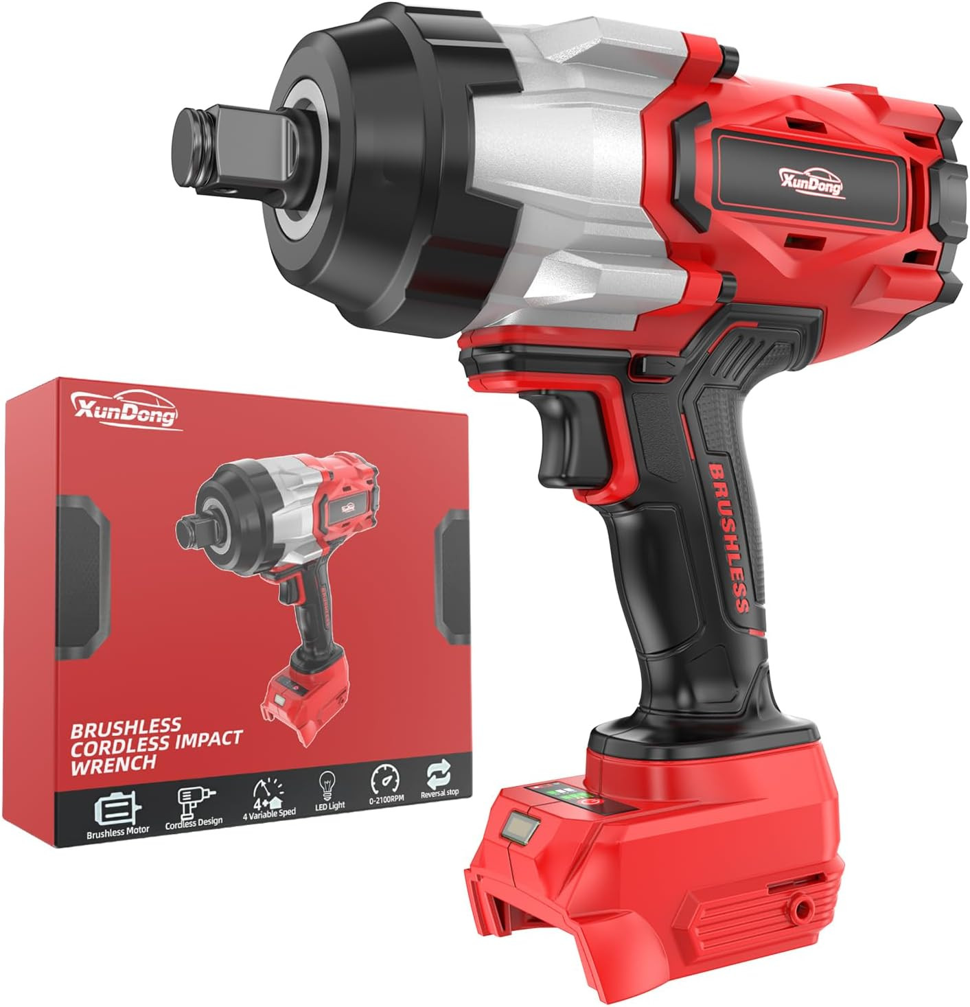 Cordless Impact Wrench 3/4&Prime; Compatible with Milwaukee 18V Battery, 1850Ft-Lbs(25