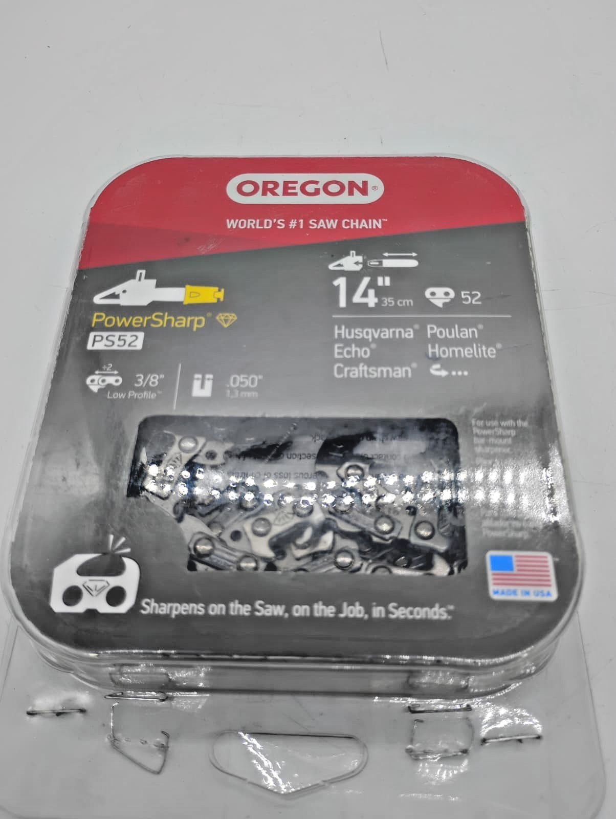 Oregon PS52 PowerSharp 14” Chainsaw Chain & Stone 3/8 LP .050 52DL Craftsman