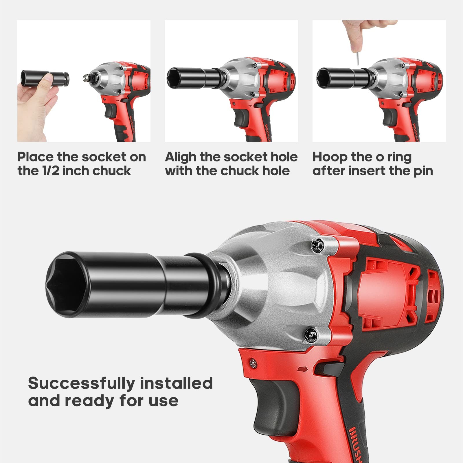 FAHKNS Cordless Impact Wrench 1/2 Inch Brushless High Torque Wrenches 210 ft-…