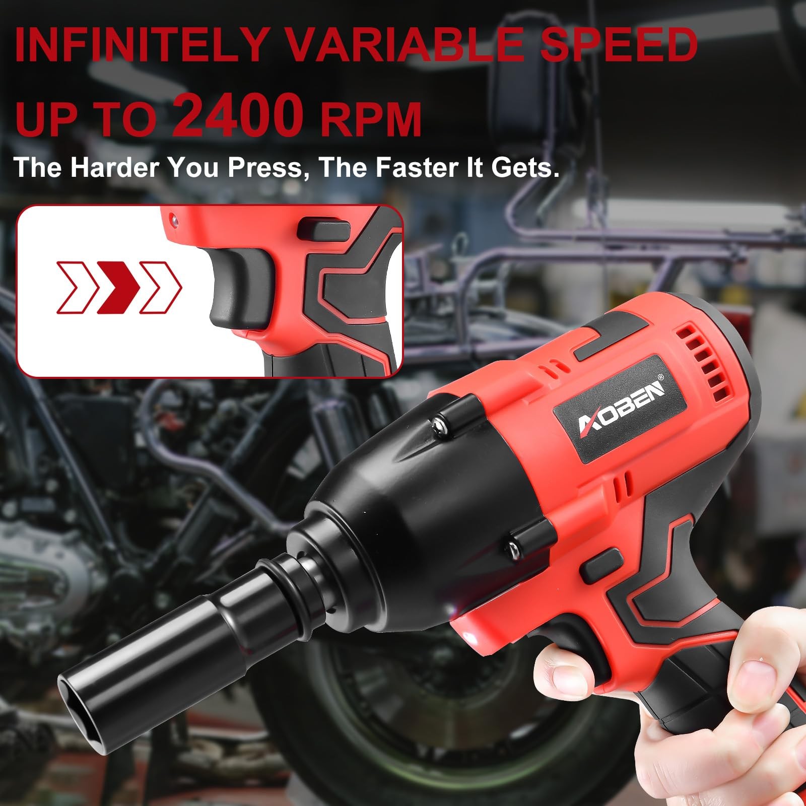 Cordless Impact Wrench 1/2 Inch, Power Impact Gun Kit, Max 600N. M/450Ft-lbs …