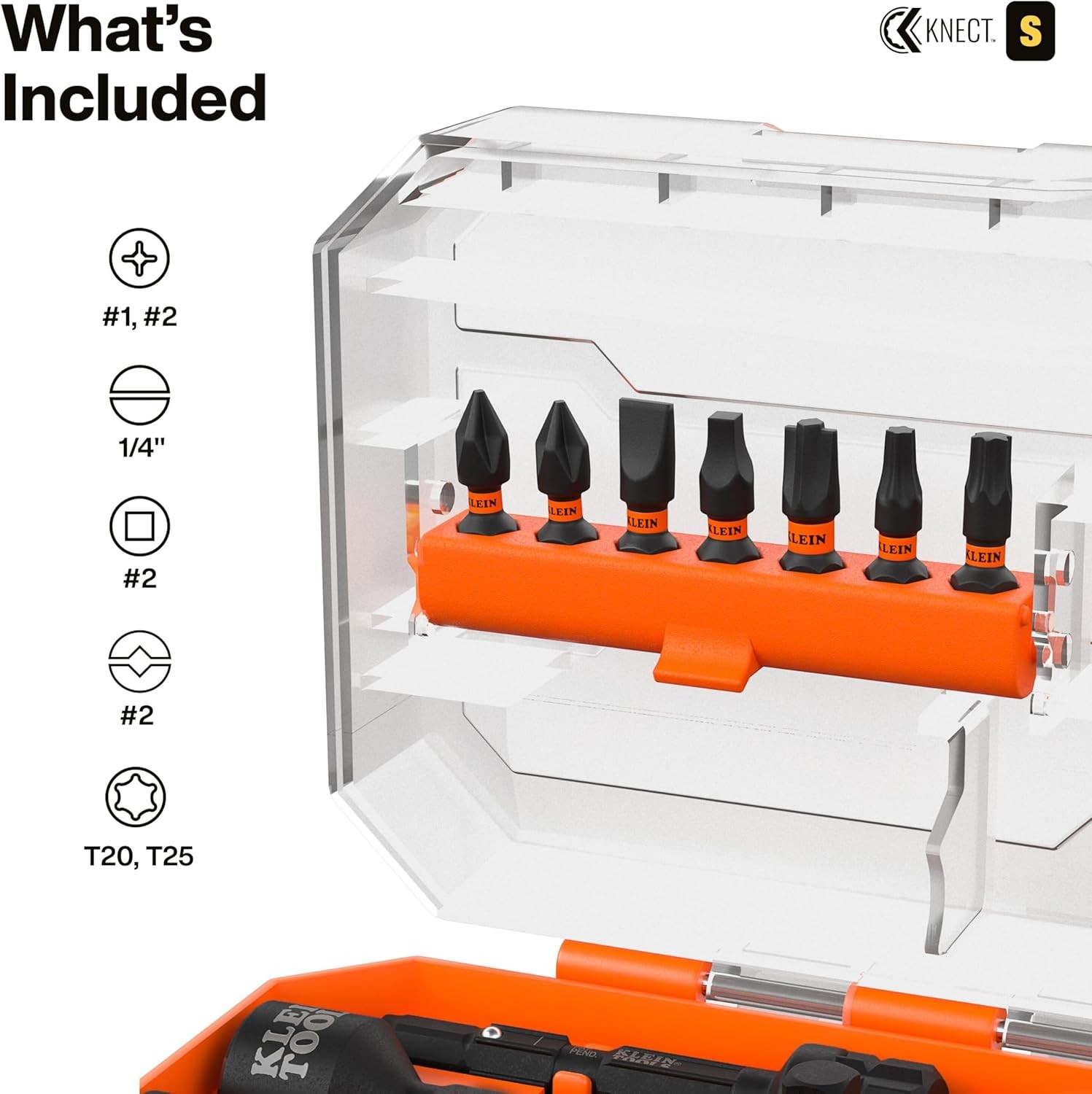 Klein Tools 65301KNECT Impact Socket Set, KNECT (S) 23-Piece SAE Pass-Through an