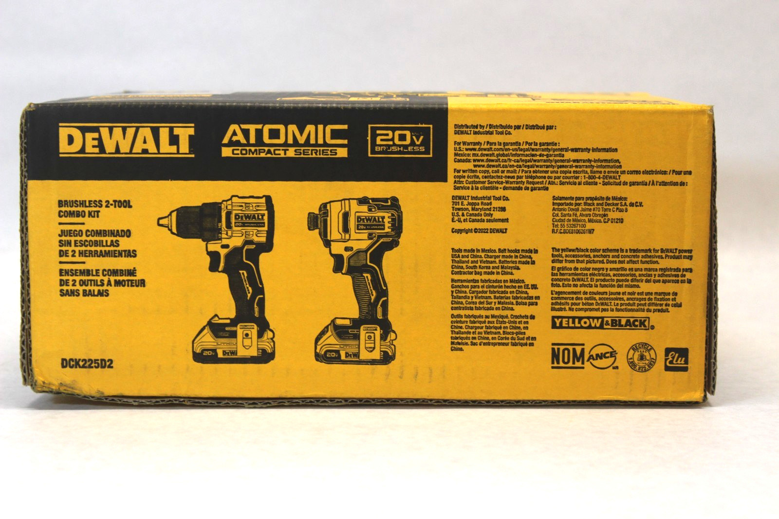 NIB DeWalt DCK225D2 ATOMIC 20V MAX Brushless 2 Tool Combo Kit