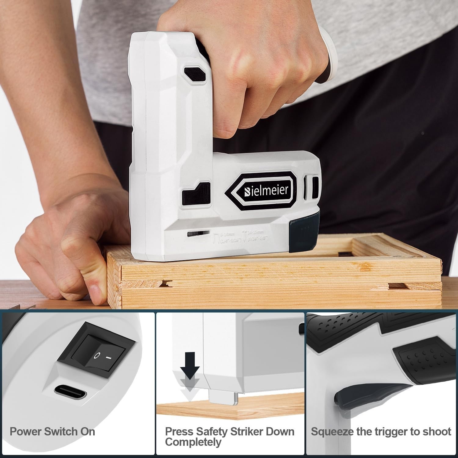 Bielmeier 4V Lithium Ion Cordless Stapler with USB Charger and Safety Features