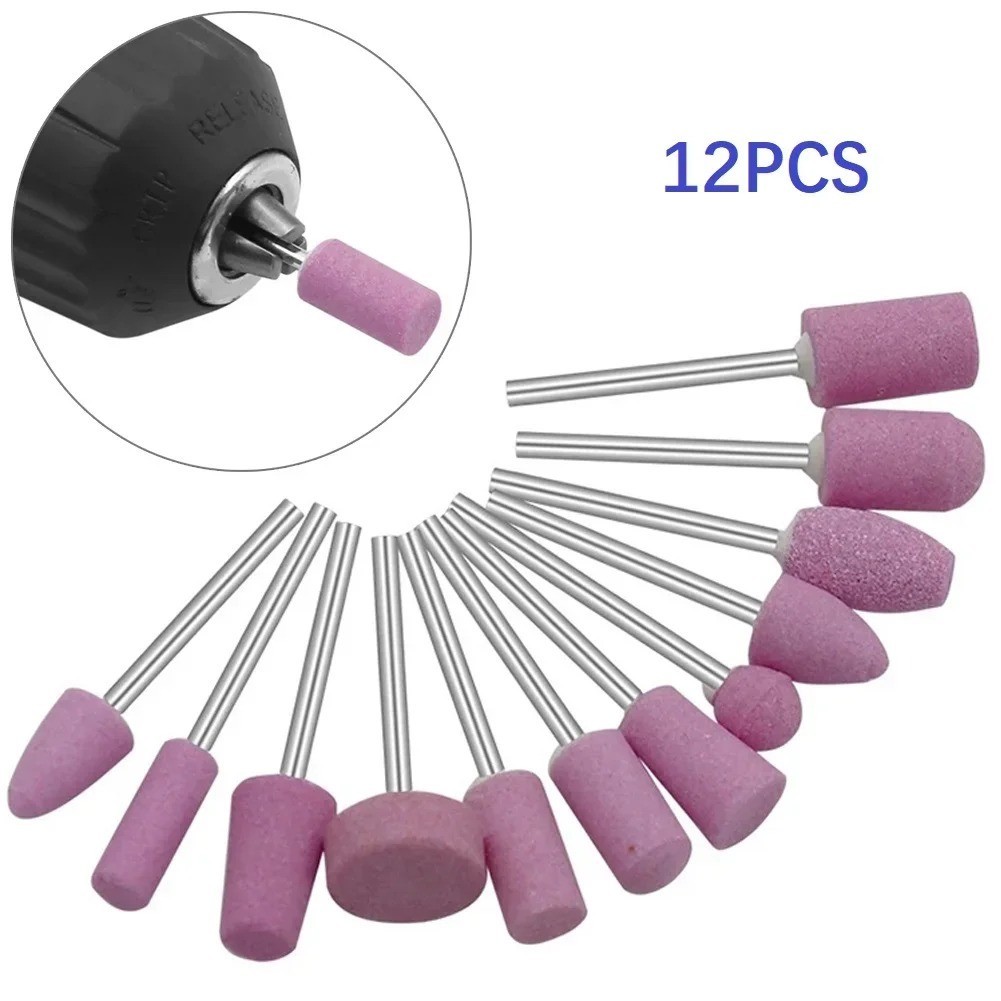 12Pcs Abrasive Grinding Stone Bit Set Rotary Tool Polishing Wheel Kit USA