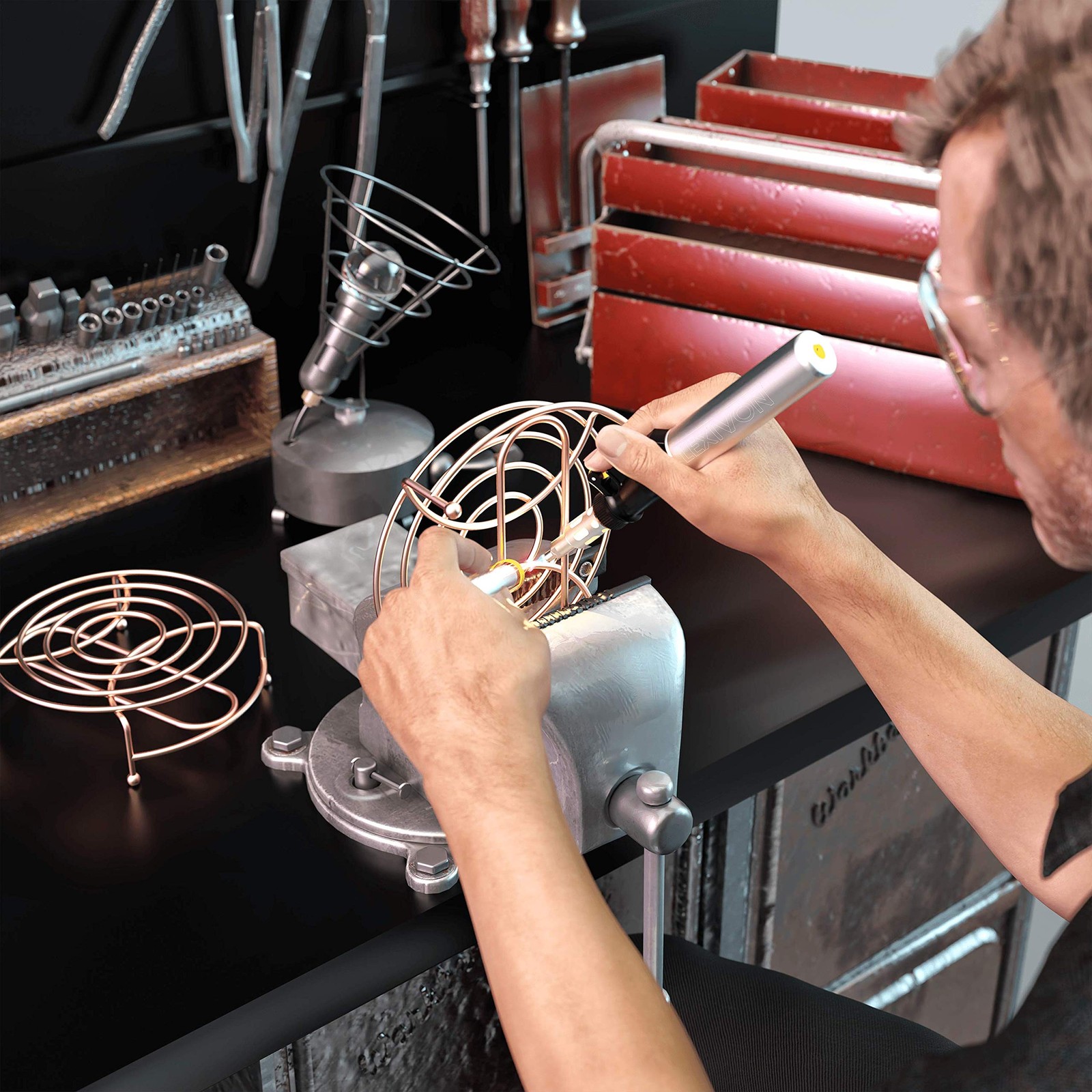LEXIVON Butane Soldering Iron Multi-Purpose Kit | Cordless Self-Igniting Adjusta
