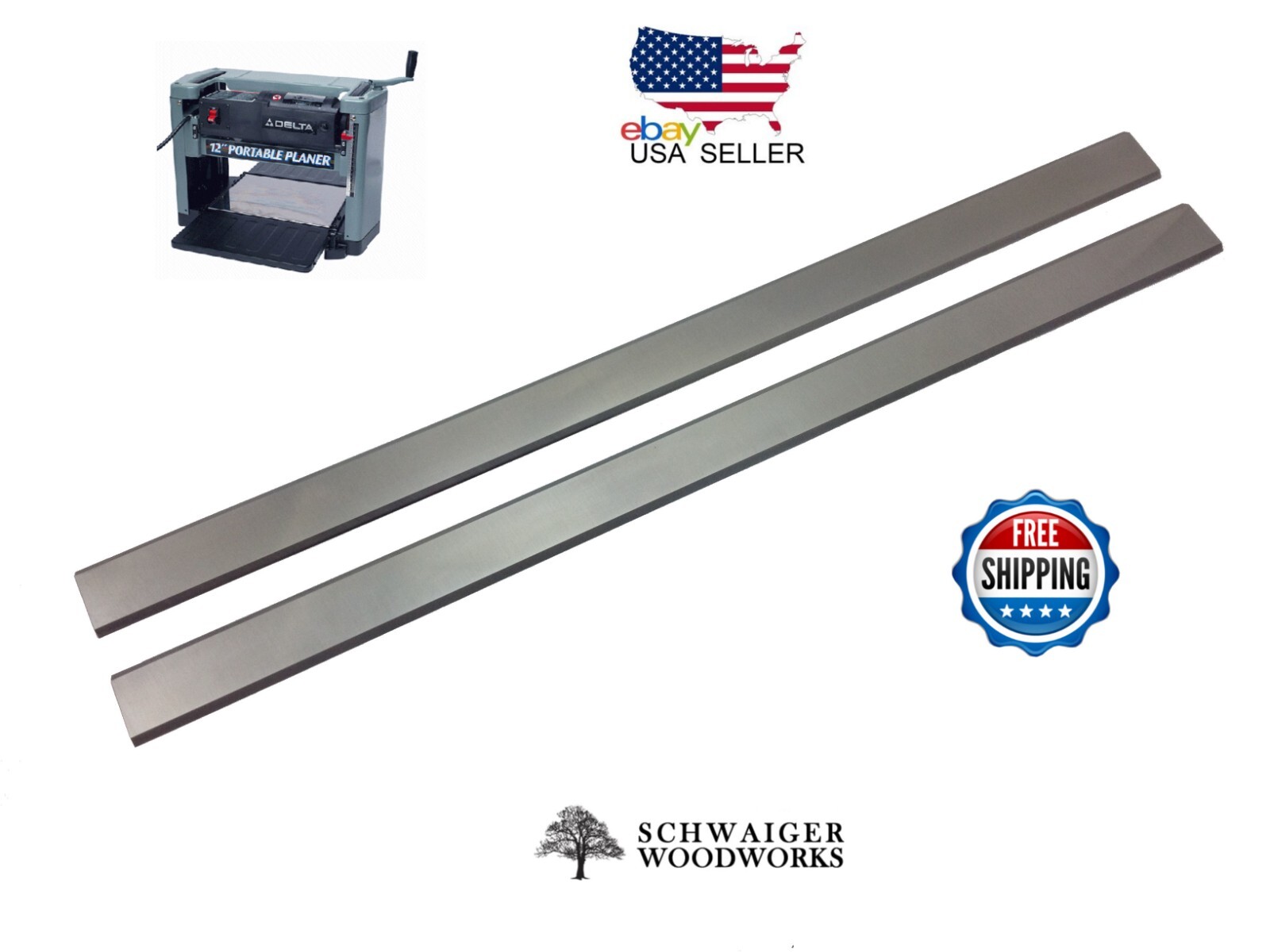 12&Prime; inch Planer Blades Knives for Delta 22-540 planer, replaces 22-547, Set of 2