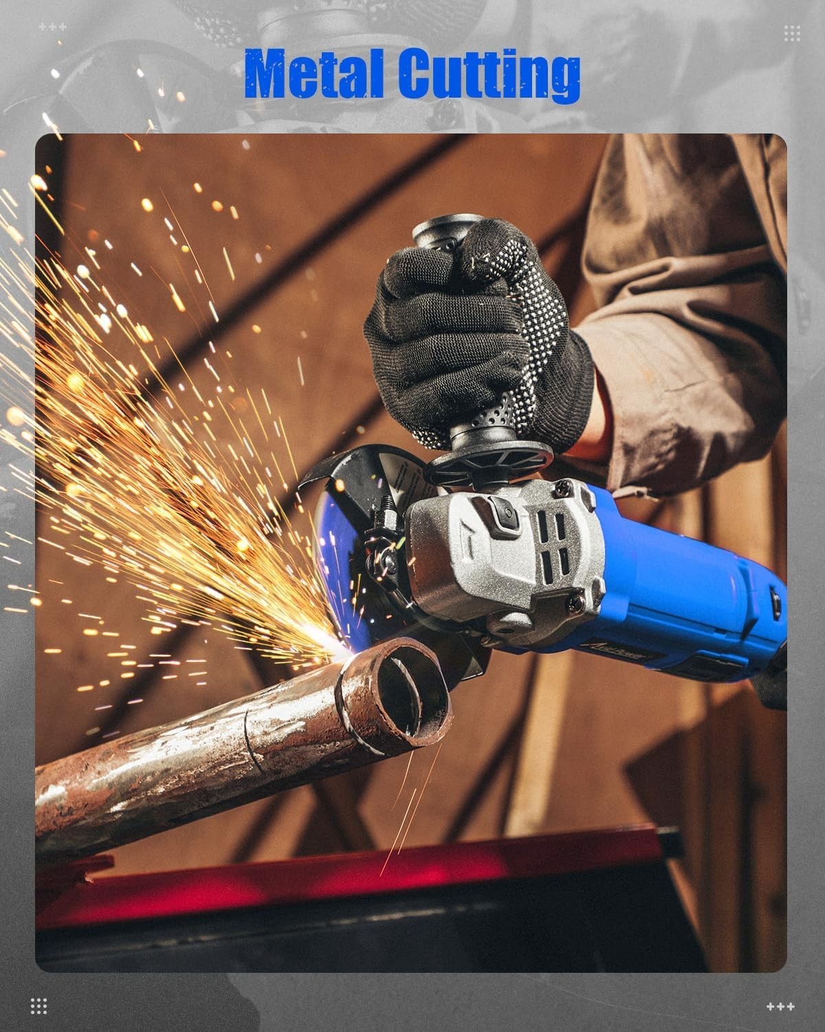 4-1/2 Inch 1000W Angle Grinder with Adjustable 7 Speeds & Safety Guard