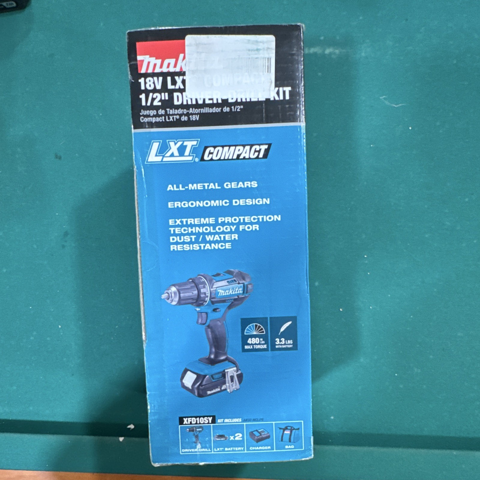 Makita XFD10SY 18V LXT Compact 1/2in Keyless Drill Kit 2×2.0Ah+Chgr Bag