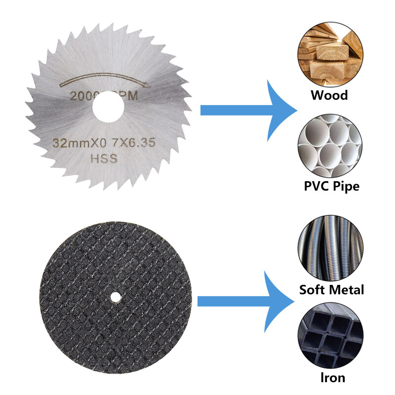 31PCS HSS Circular Saw Blade Set Cutting Wheel Disc For Dremel Rotary Tool