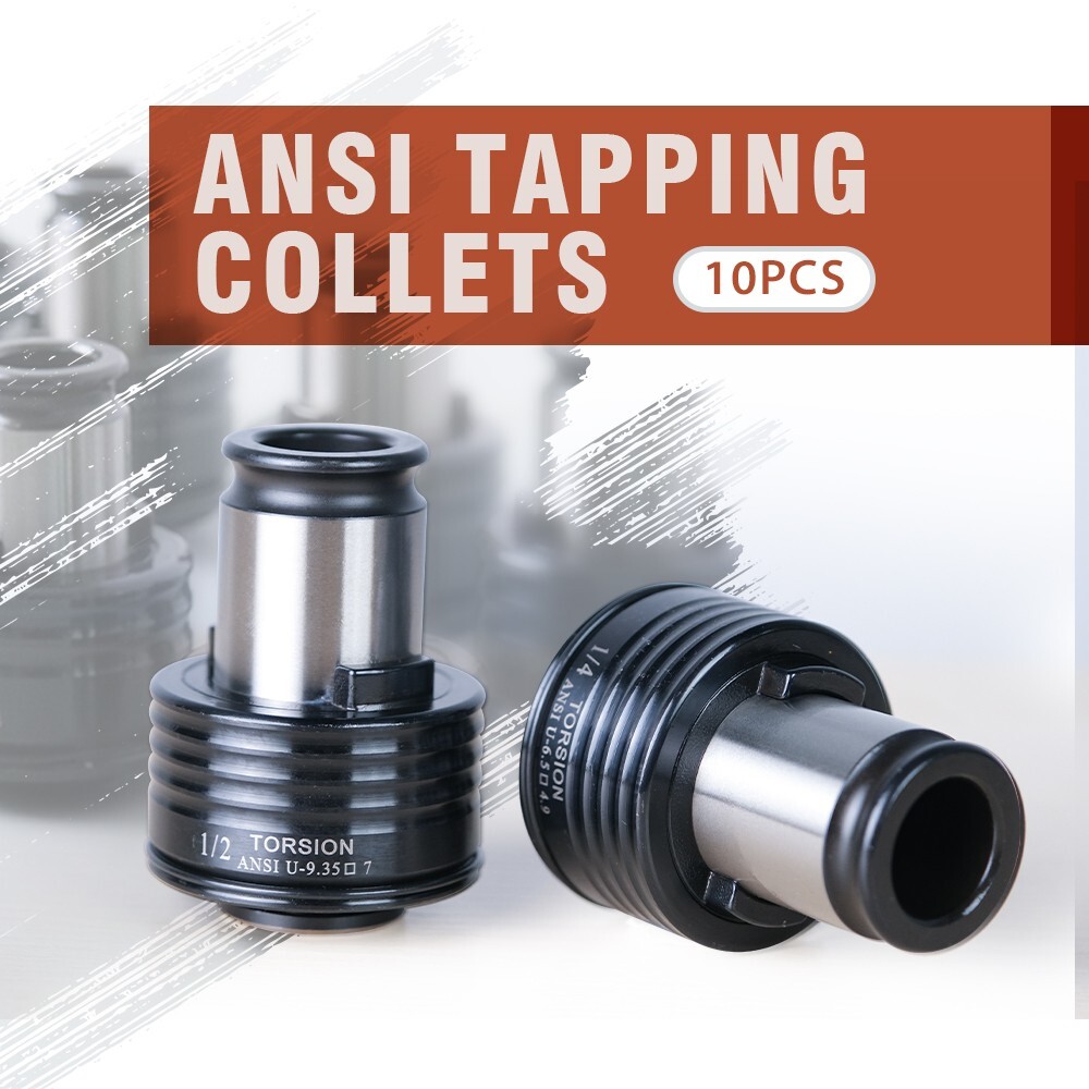 10Pcs ANSI 8.5/32&Prime; 13/16&Prime; TAP Clutch Collet Chuck Holder for Arm Tapping Machine