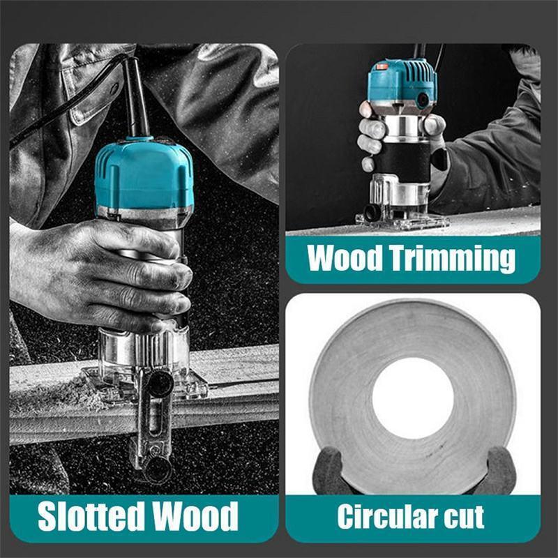 Compact Wood Router Tool Electric Hand Trimmer Set 6 Variable Speed