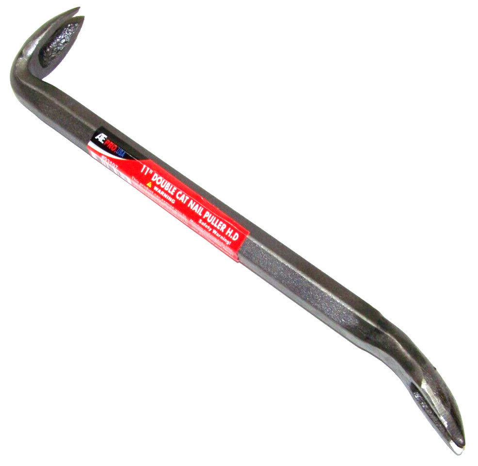 Double Nail Puller Pry Bar 11&Prime; Cats Paw High Carbon Forged Steel Heavy Duty