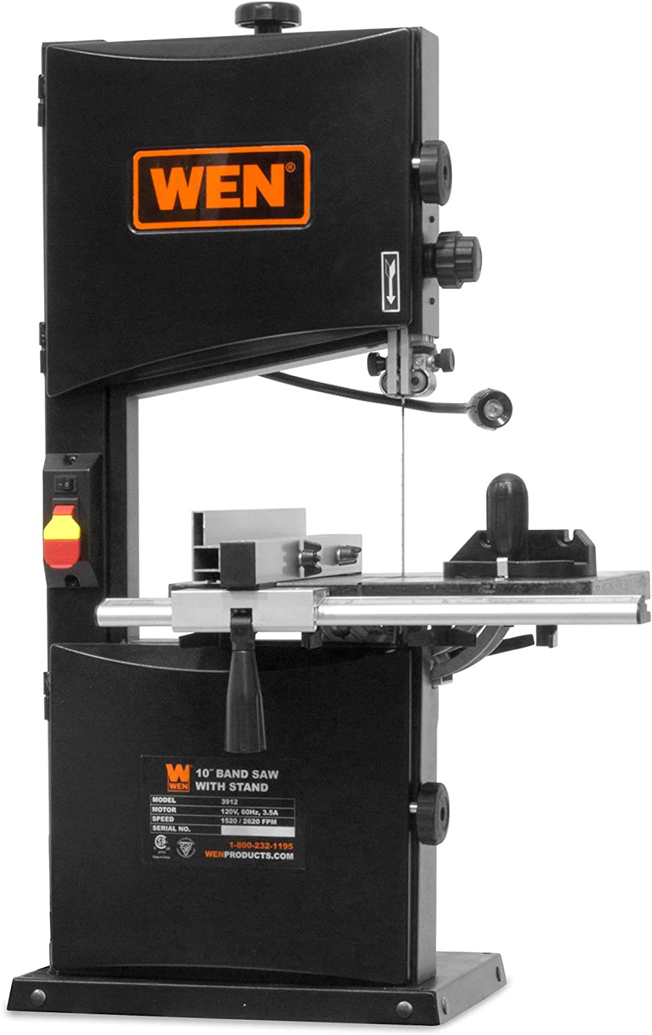 10-Inch Two-Speed Band Saw with 500 lb Mobile Base – 3.5 Amp Power