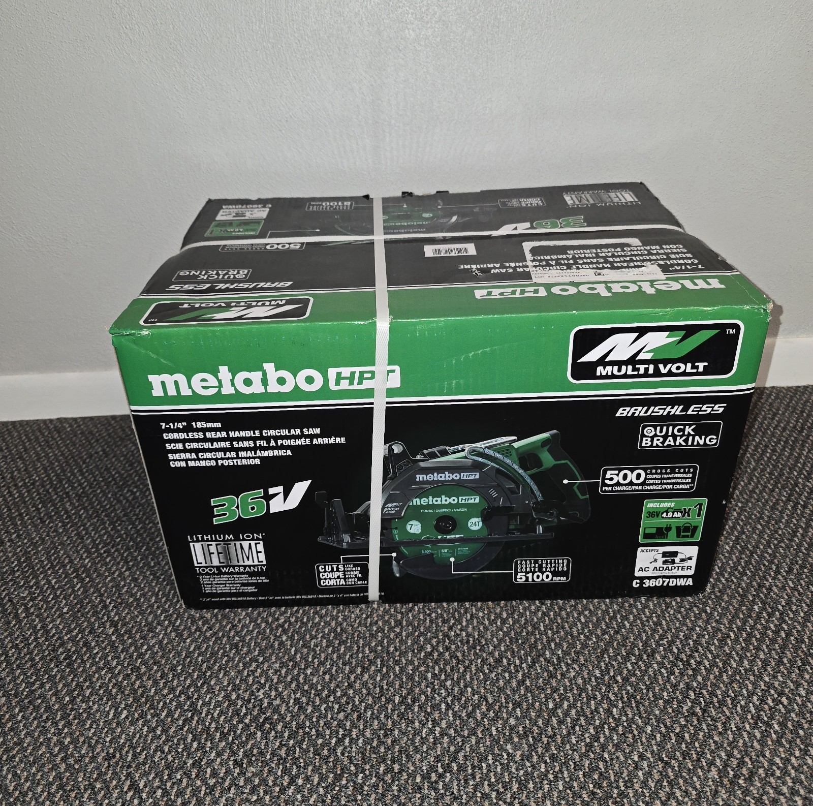Metabo 36V 7 1/4inch Circular Saw C3607DWA (4ah Battery & Charger Included)