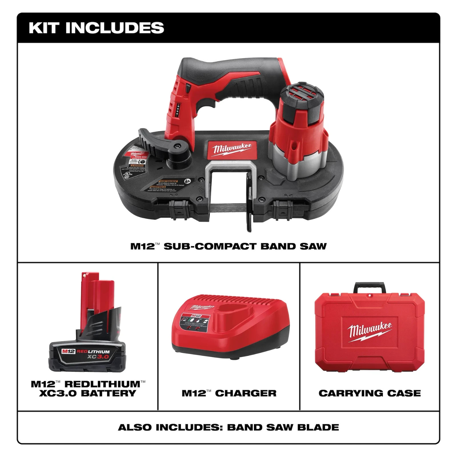 MIlwaukee 2429-21XC M12™ Cordless Sub-Compact Band Saw Kit