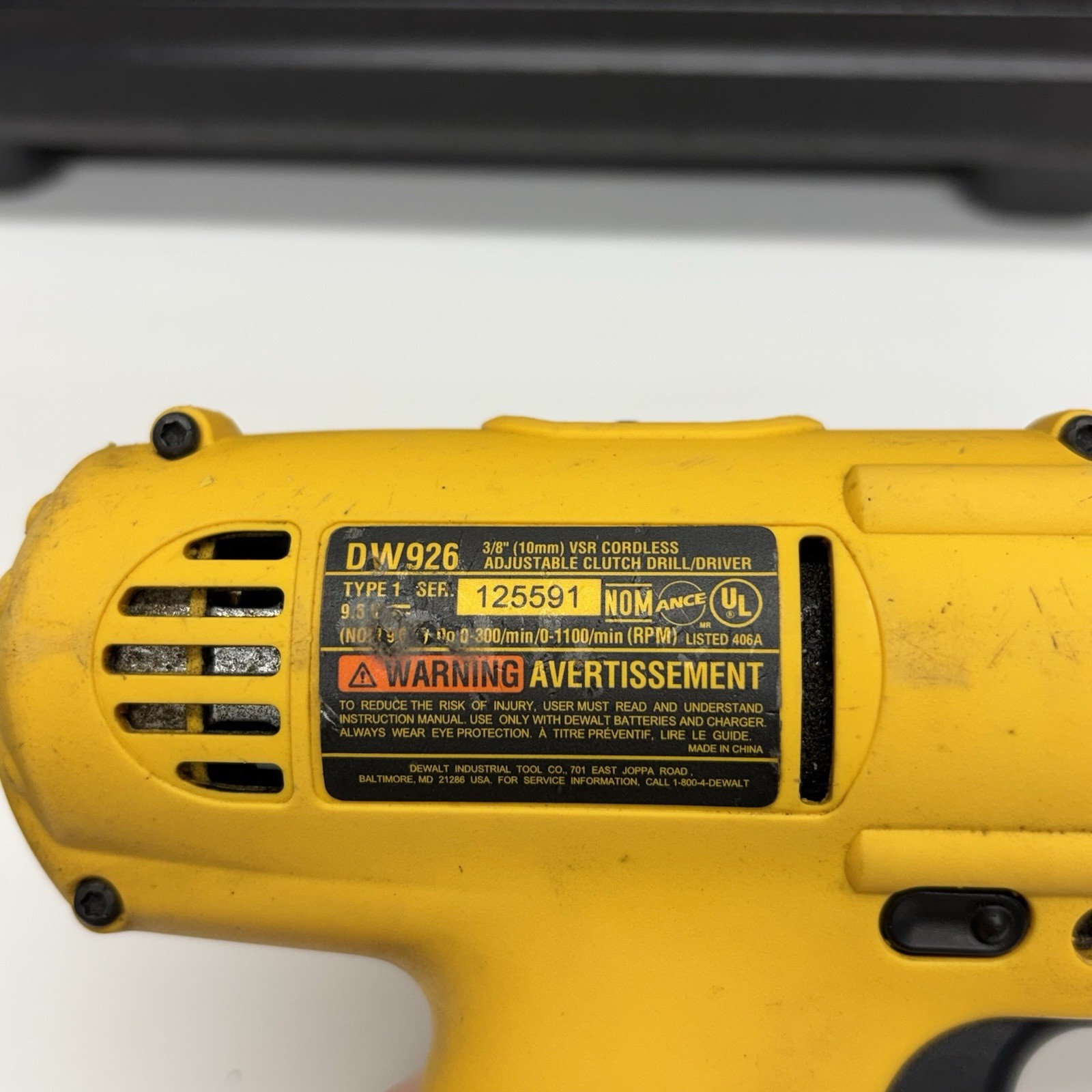 DeWalt 9.6V Cordless Drill Driver Kit DW926 w/ Battery, Charger & Case TESTED