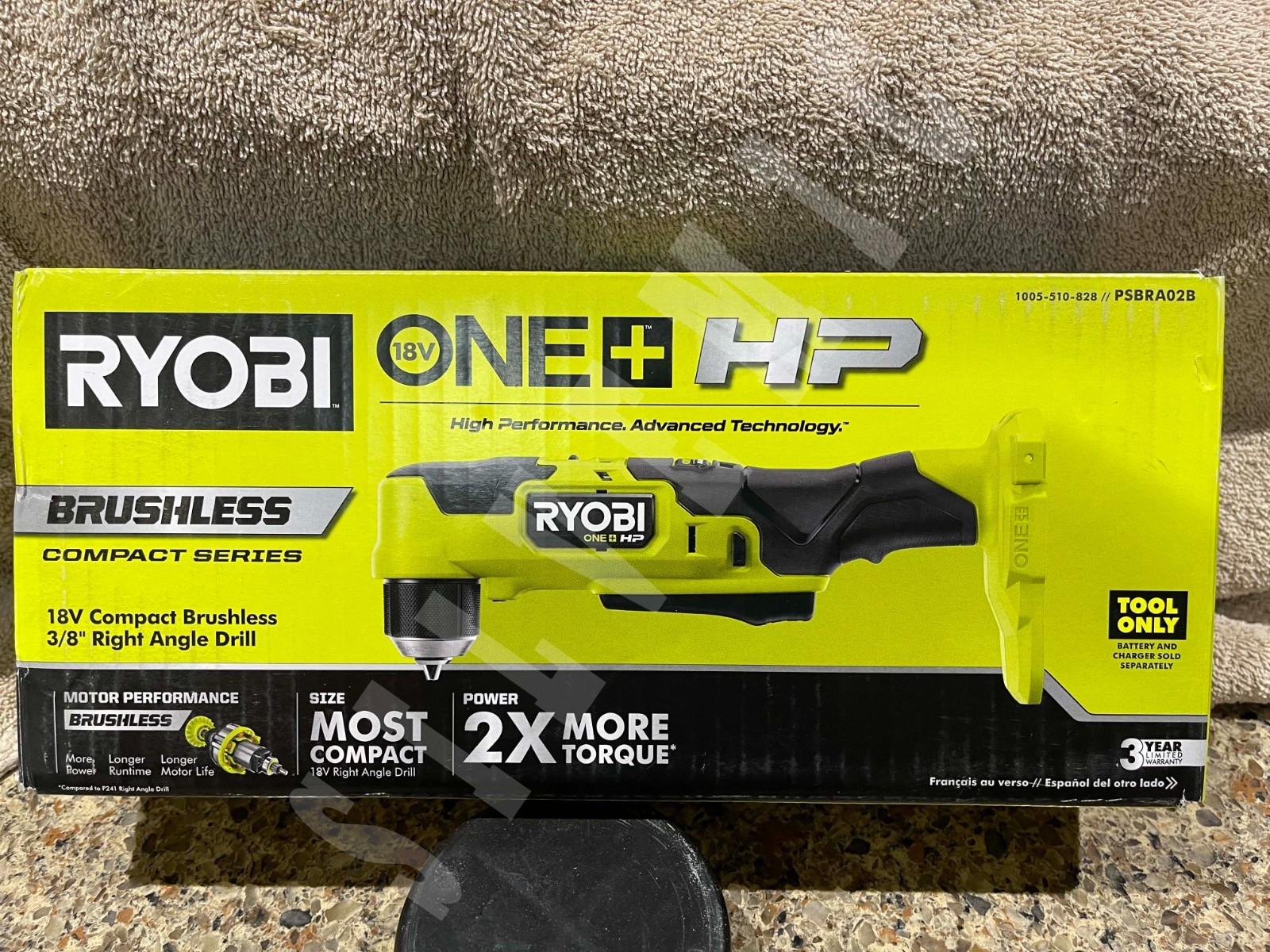 NEW!! RYOBI ONE+ HP 18V Compact 3/8&Prime; Right Angle Drill – PSBRA02B ( Tool Only )