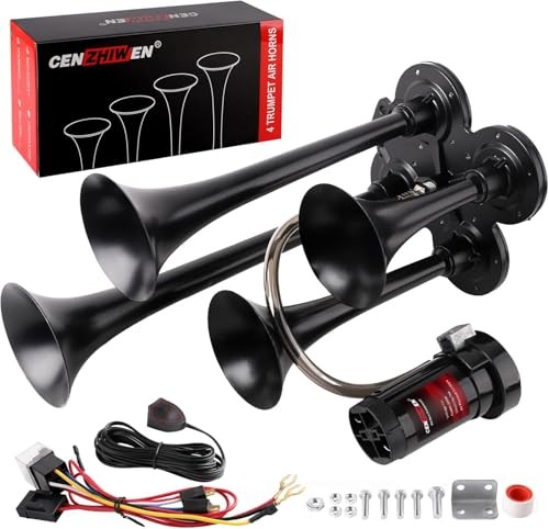 Train horn kit, .ultra loud dB. The Air horn with 4 speakers with button