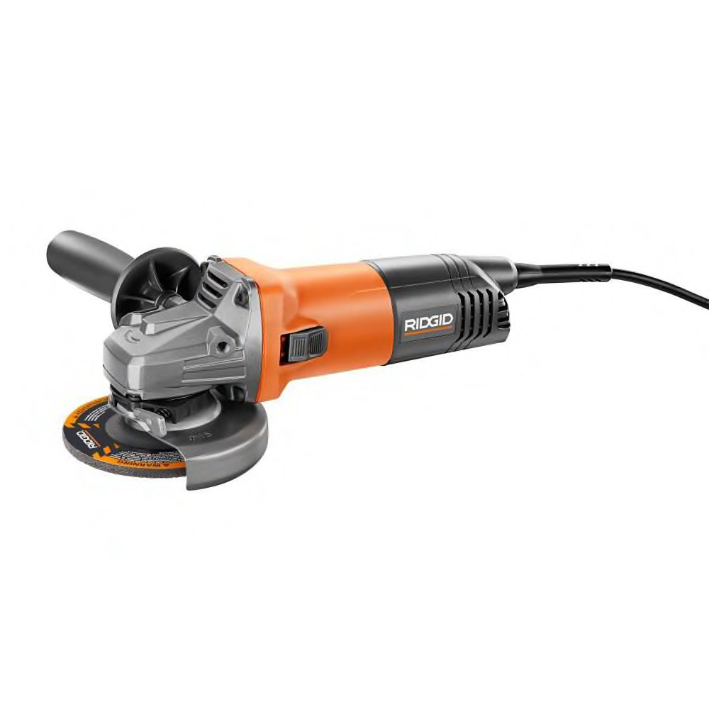 RIDGID Angle Grinder 8 Amp Corded 4 1/2 in 11000 RPM Power Tool w/ Side Handle