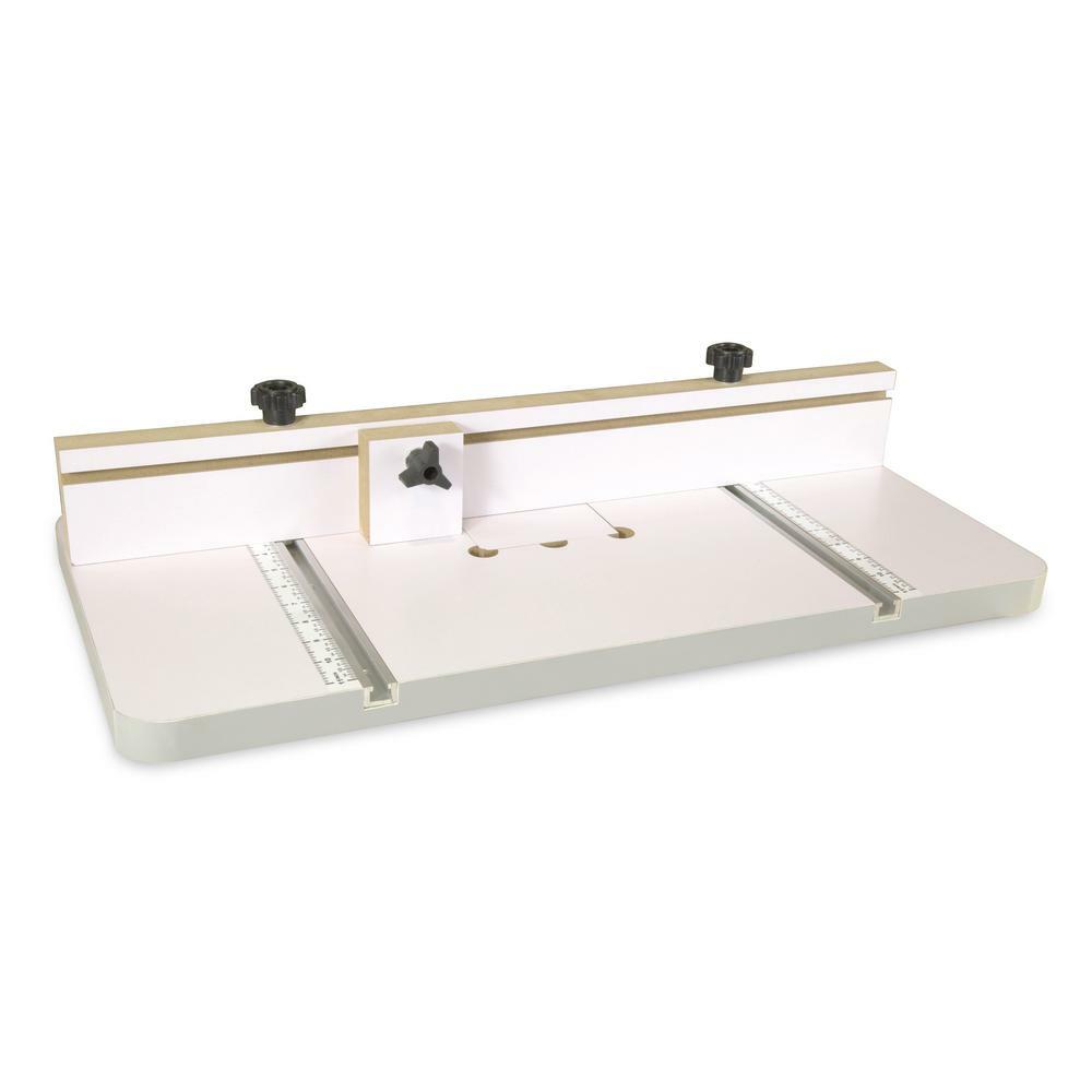 24 in. x 12 in. Drill Press Table Adjustable Fence Stop Block