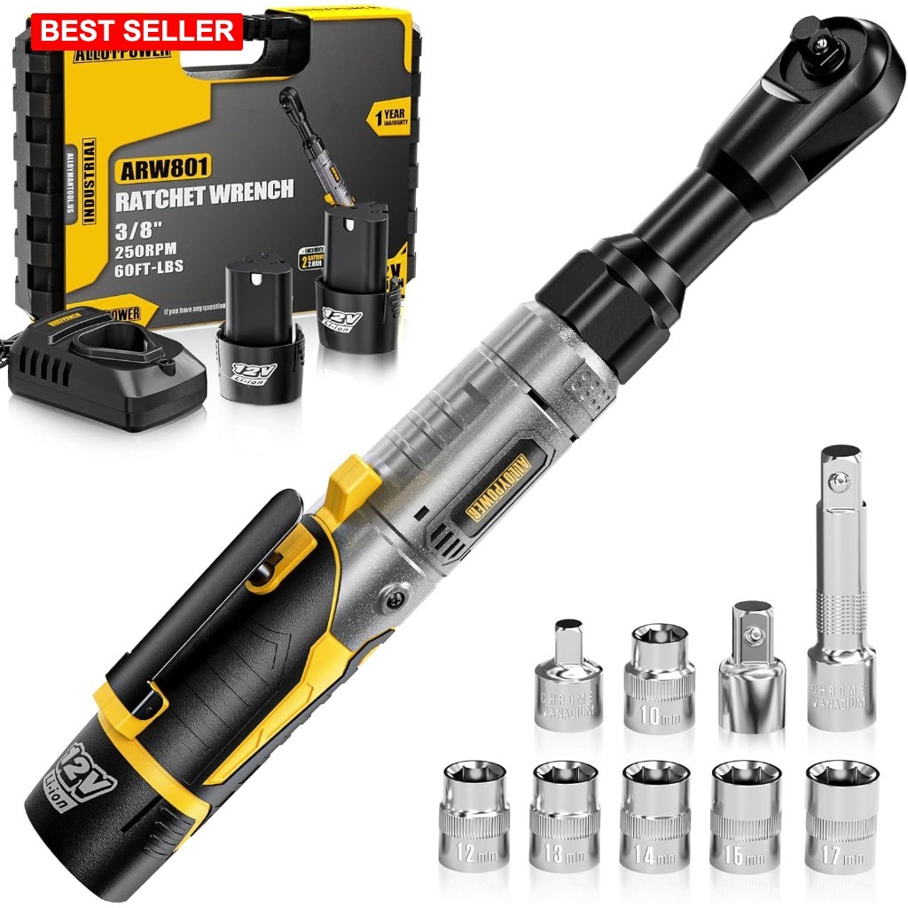 Electric Ratchet Wrench 5.5 In Alloy Body Heavy Duty Torque Battery
