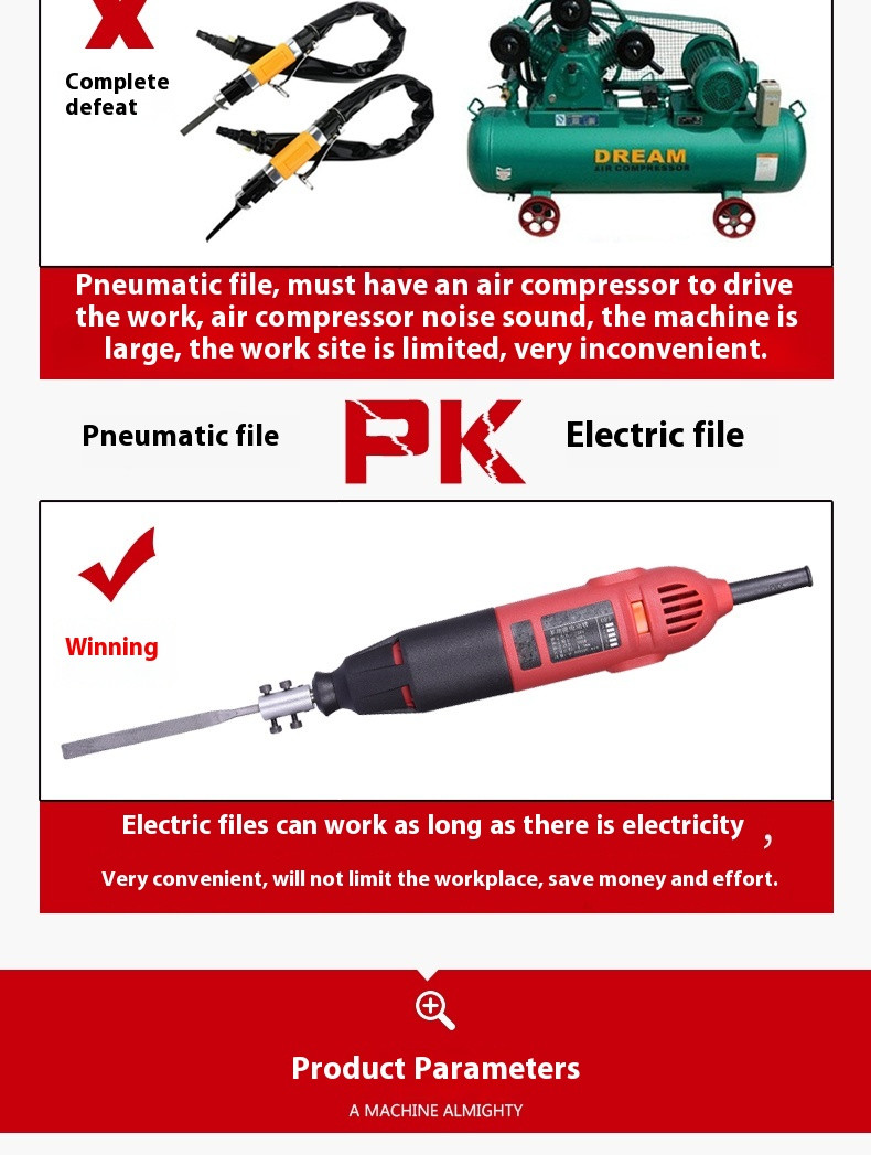 Electric Reciprocating File Metal Steel Trimming Polishing Sanding Grinder Tool