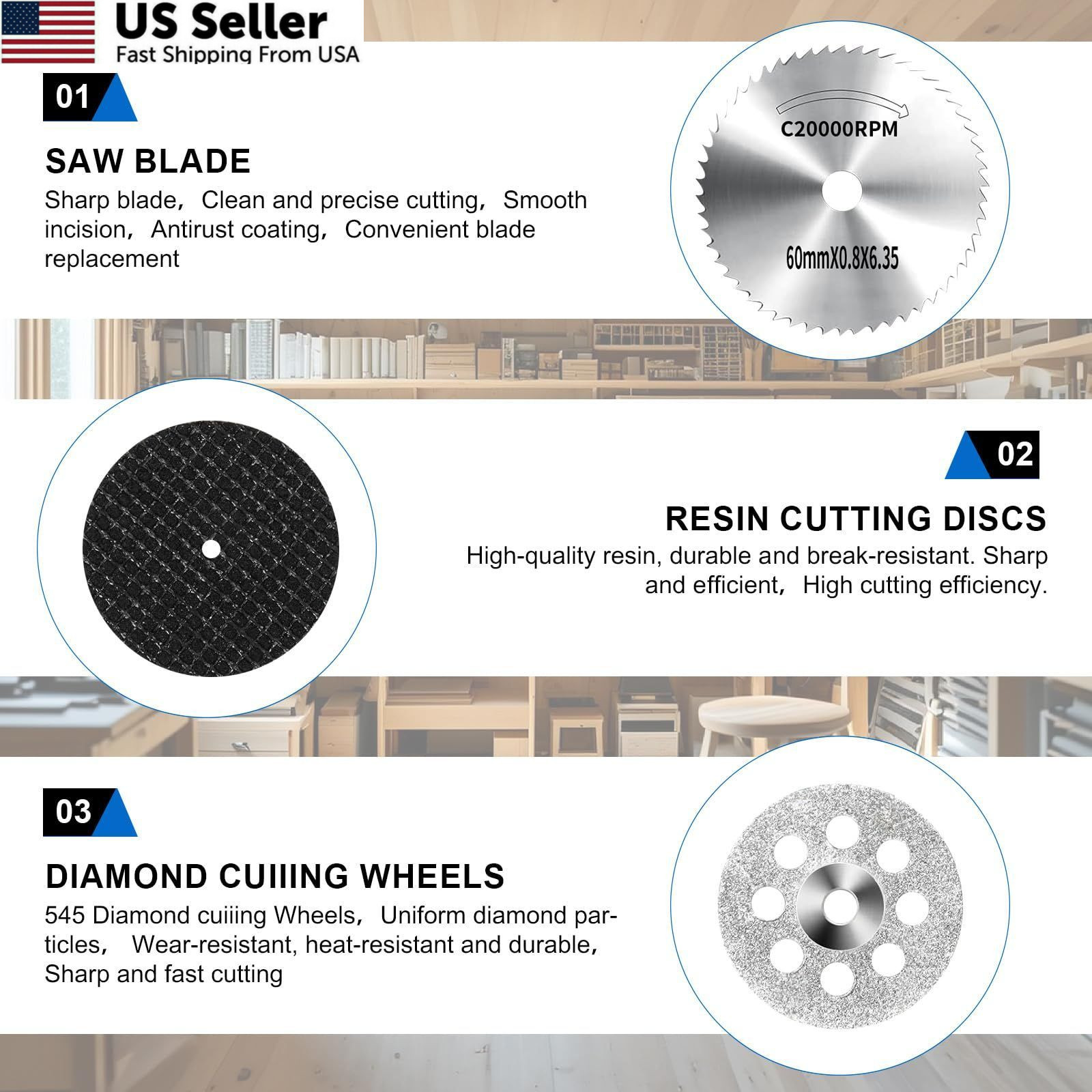 45Pcs gupawix Cutting Wheel Kit for Dremel Rotary Tools，Diamond Cutting…