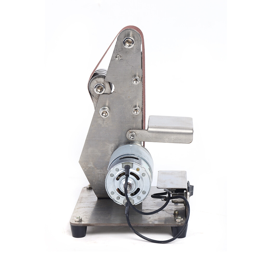 Electric Belt Grinder Vertical Belt Sander Polishing Grind Machine Dual Bearing
