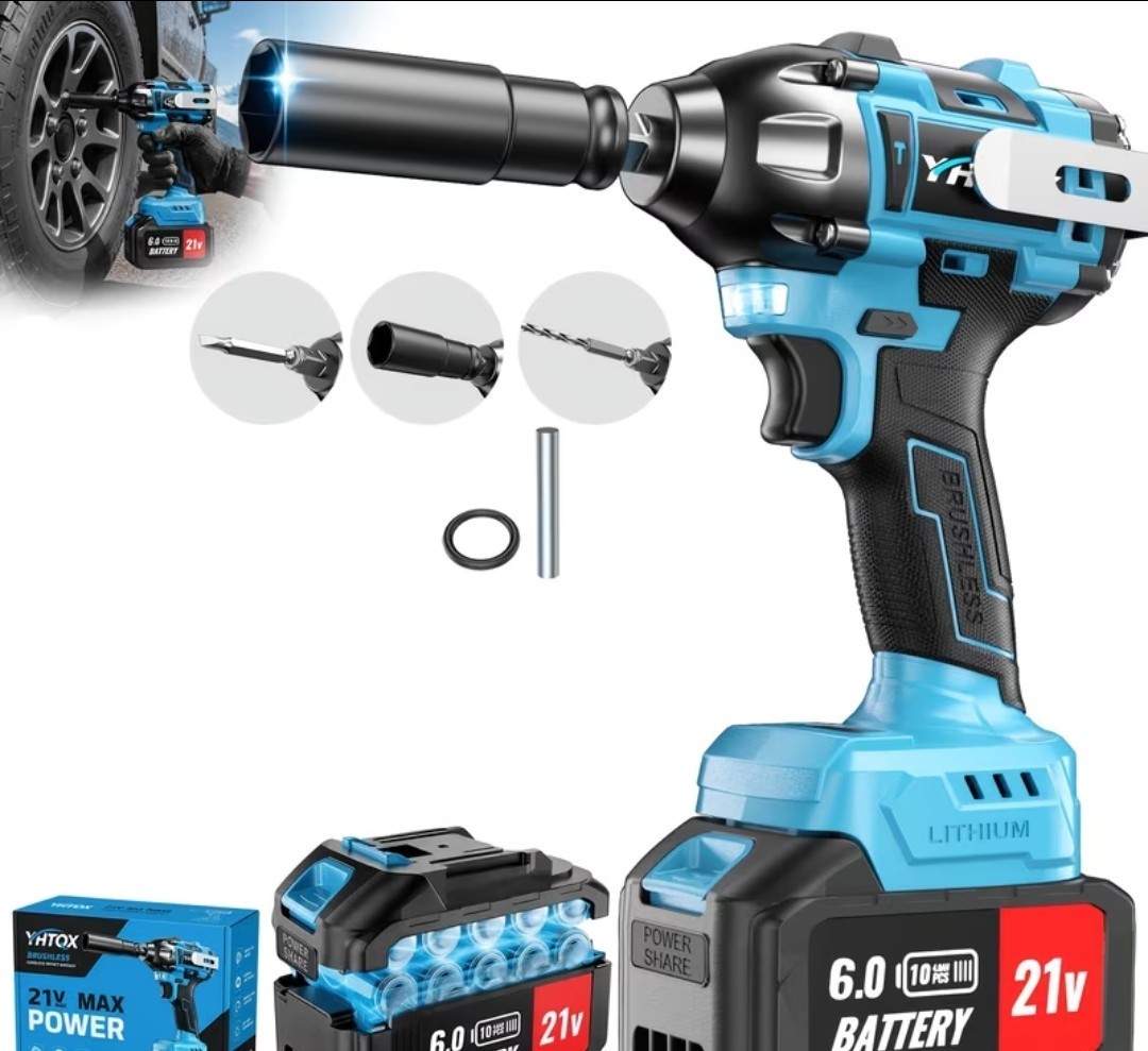 21V Brushless Impact Wrench 550N.m High Torque Cordless Impact Gun