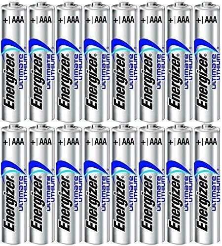 16 AAA 1.5V Energizer Ultimate Lithium FR03 Fresh Batteries