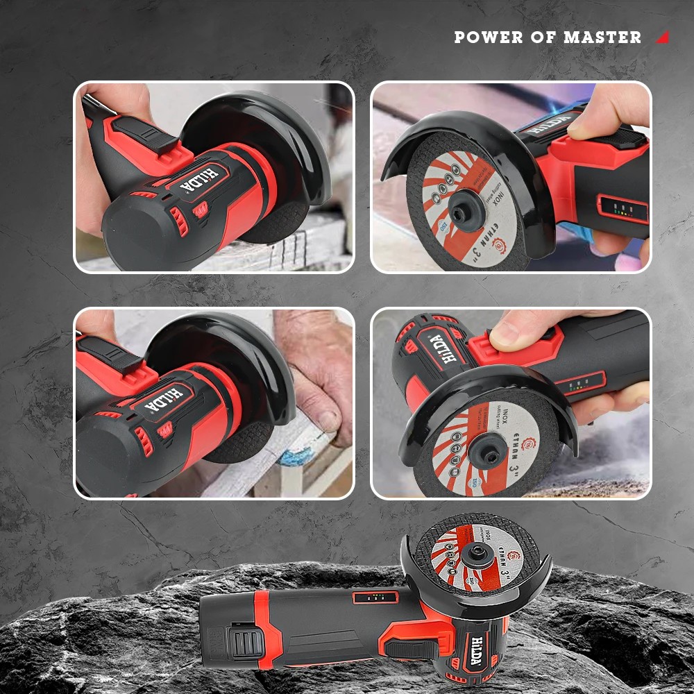 Cordless Brushless Angle Grinder Grinder 19500RPM 12V Mini Cut Off Power Tool US