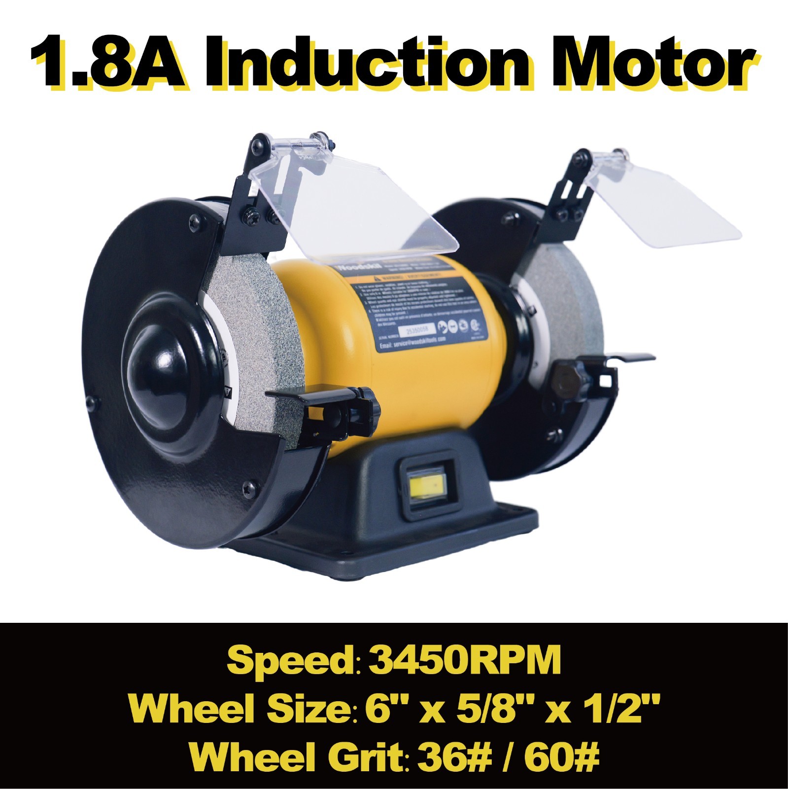 Woodskil 6-Inch Heavy-Duty High-Speed Bench Grinder – Professional/ DIY Workshop