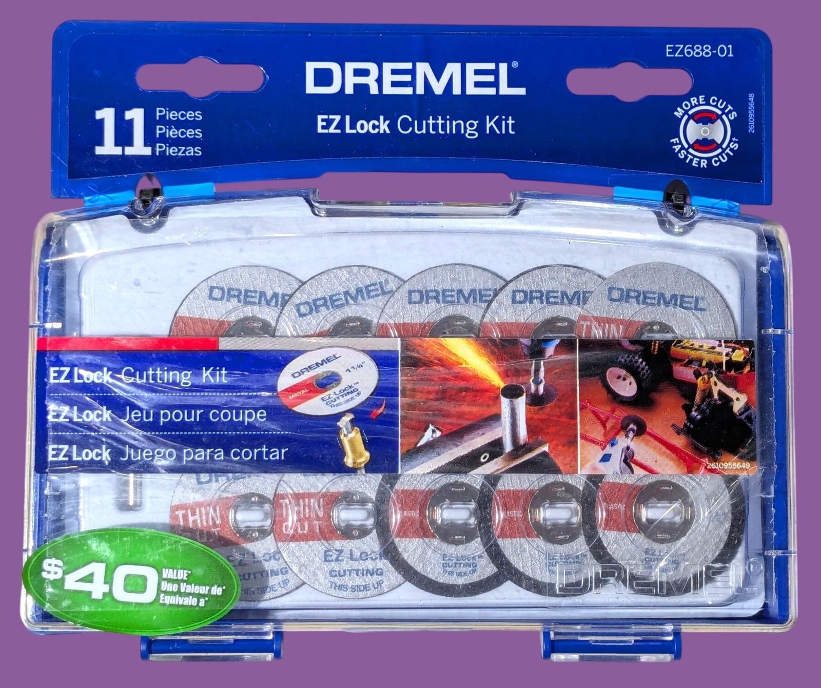 Dremel EZ Lock 11-Piece Cutting Kit For Metal & Thin Cuts 1.5-In Discs Case