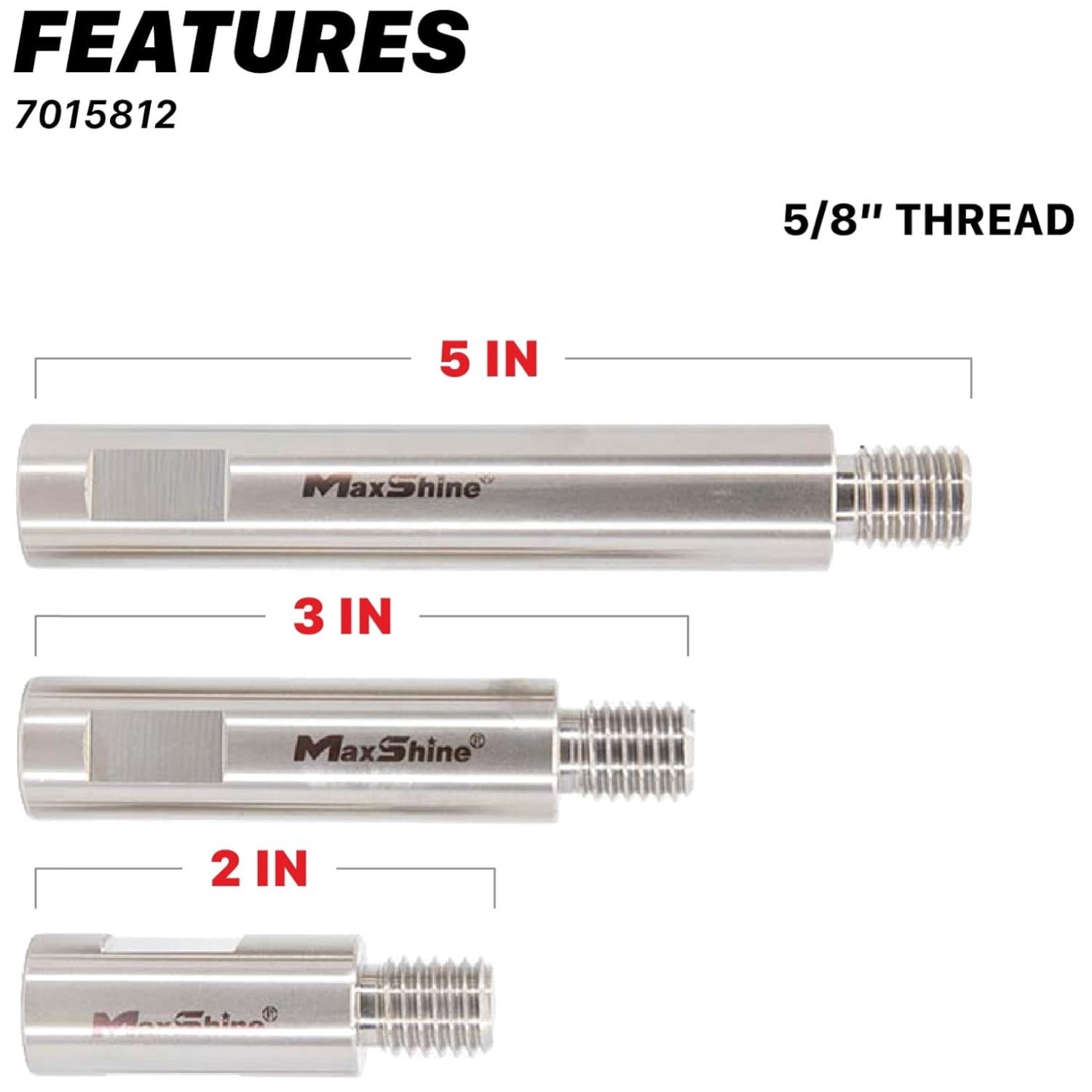Stainless Steel Shaft Set – 2”, 3”, 5” Rotary Extenders