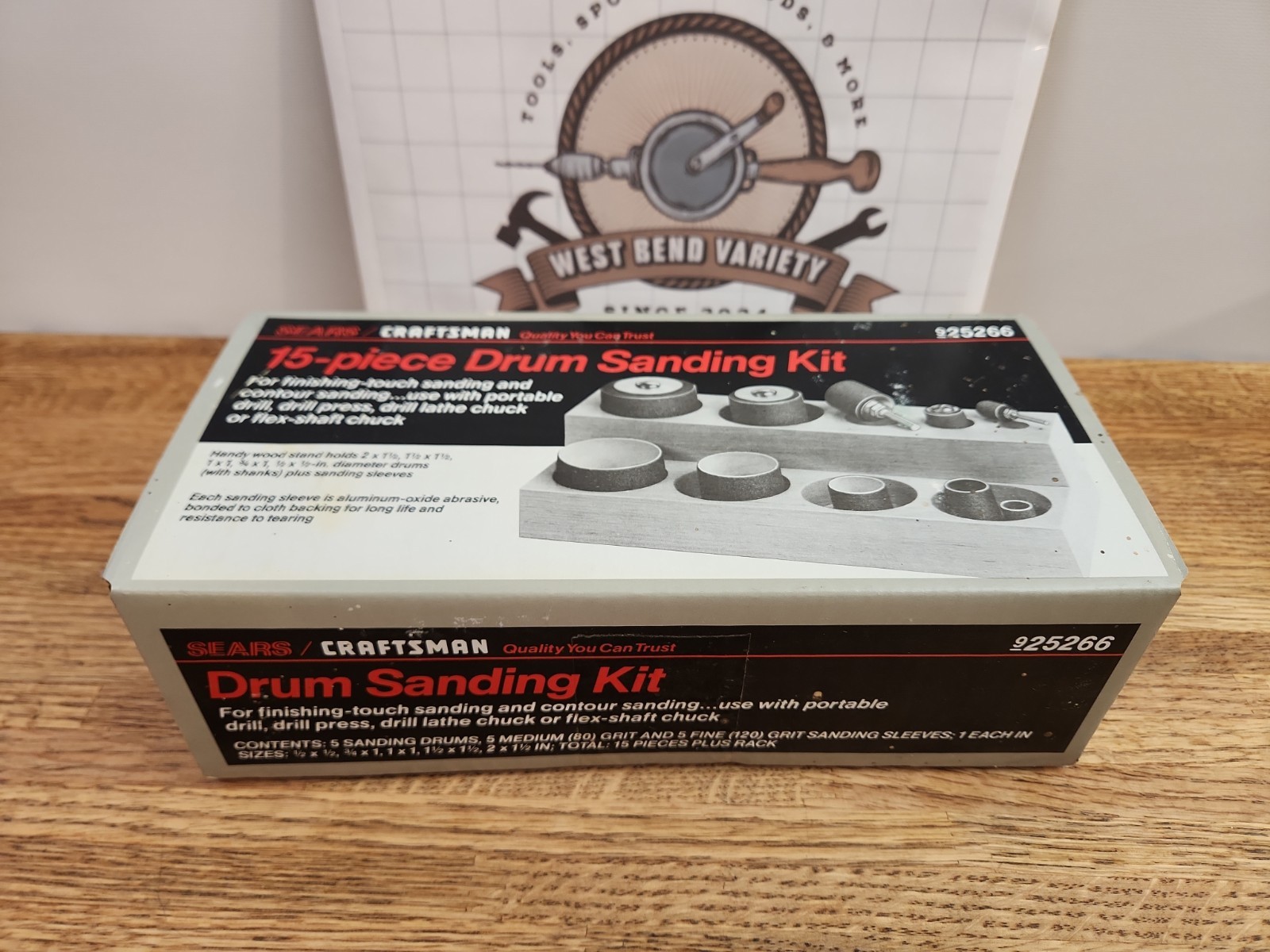 Sears Craftsman 15 Piece Drum Sanding Kit Finish & Contour Sanding, 25266, USA