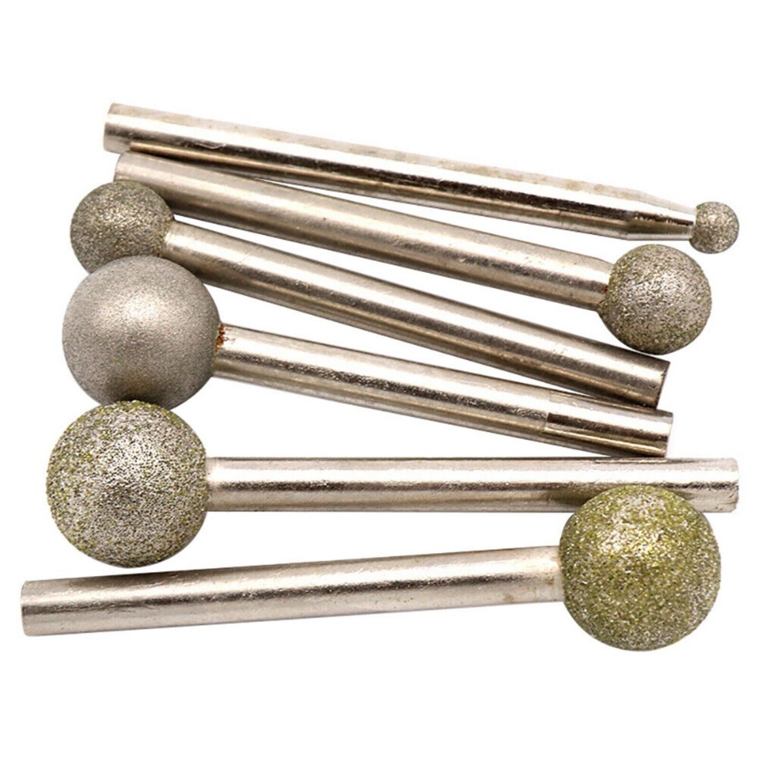 6-50mm Ball Round Diamond Burr Rotary Grinding Drill Bit 6/8mm Shank Coarse&Fine