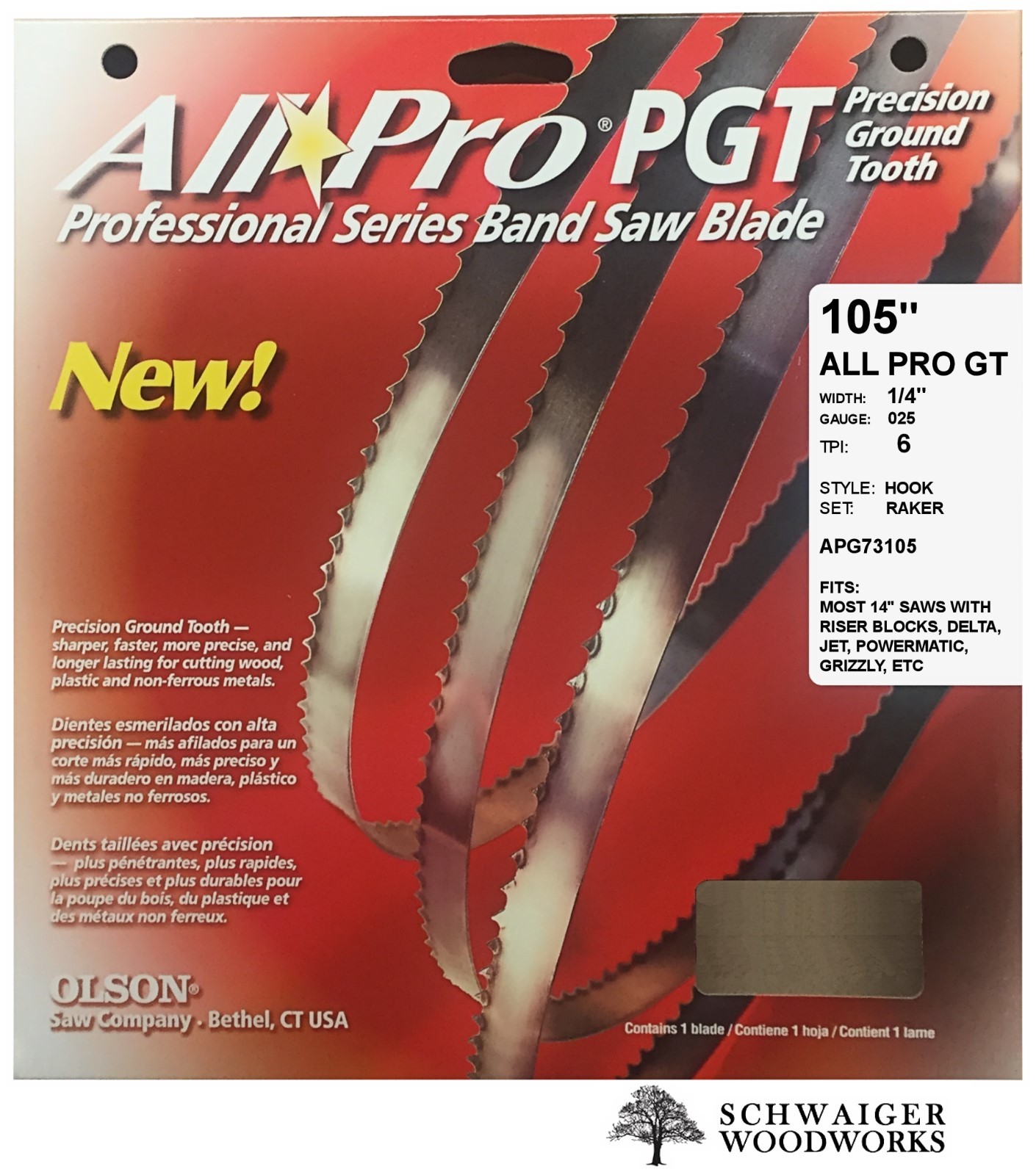 Olson All-Pro Band Saw Blade 105&Prime; inch x 1/4&Prime;, 6 TPI, Delta, JET, Powermatic