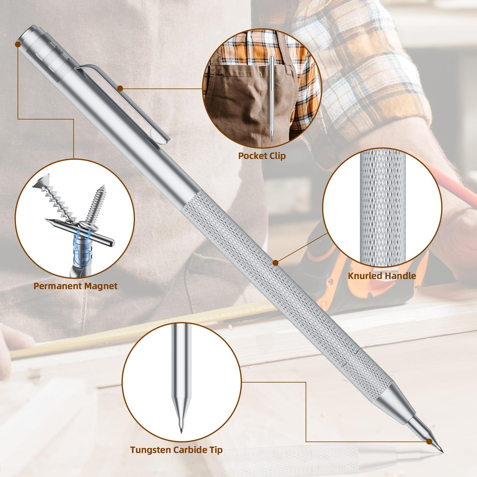GCHMDE 2-Pack Tungsten Carbide Scriber, Metal Scribe 15 Count (Pack of 2)