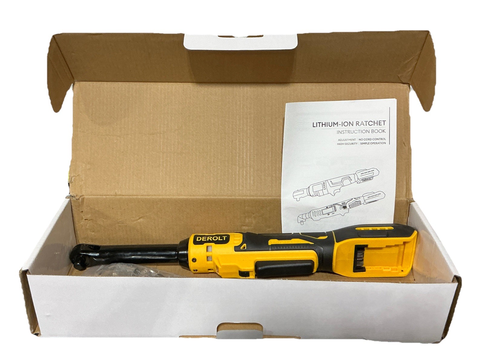Electric Cordless Ratchet Wrench 3/8&Prime; 65 ft-lbs (88 Nm) DEROLT
