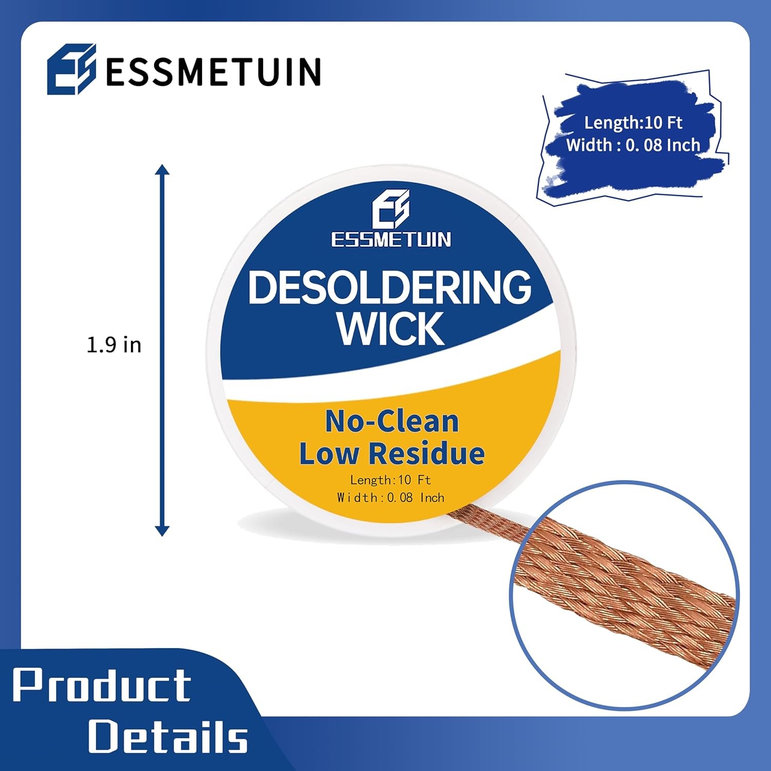 Desoldering Wick and Soldering Flux Paste for Electronics Repair, No Clean Flux(