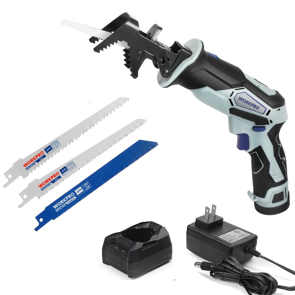 Cordless Reciprocating Saw Kits Variable Speed 3 Saw Blades Fast Charger Battery
